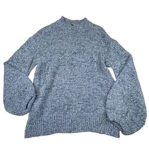 b+ab Sweater Women’s Size XS Blue Soft Balloon Sleeves Relax Fit Casual Stretch